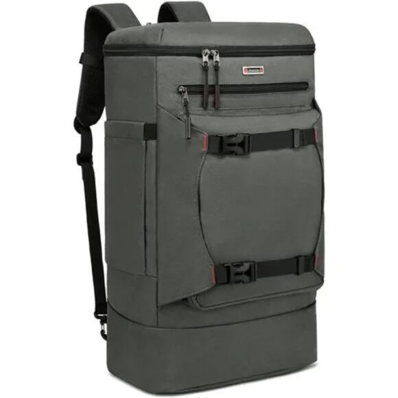 Unisex 40L Extra Large Travel Backpack Water Resistant, Gray - Picture 1 of 7